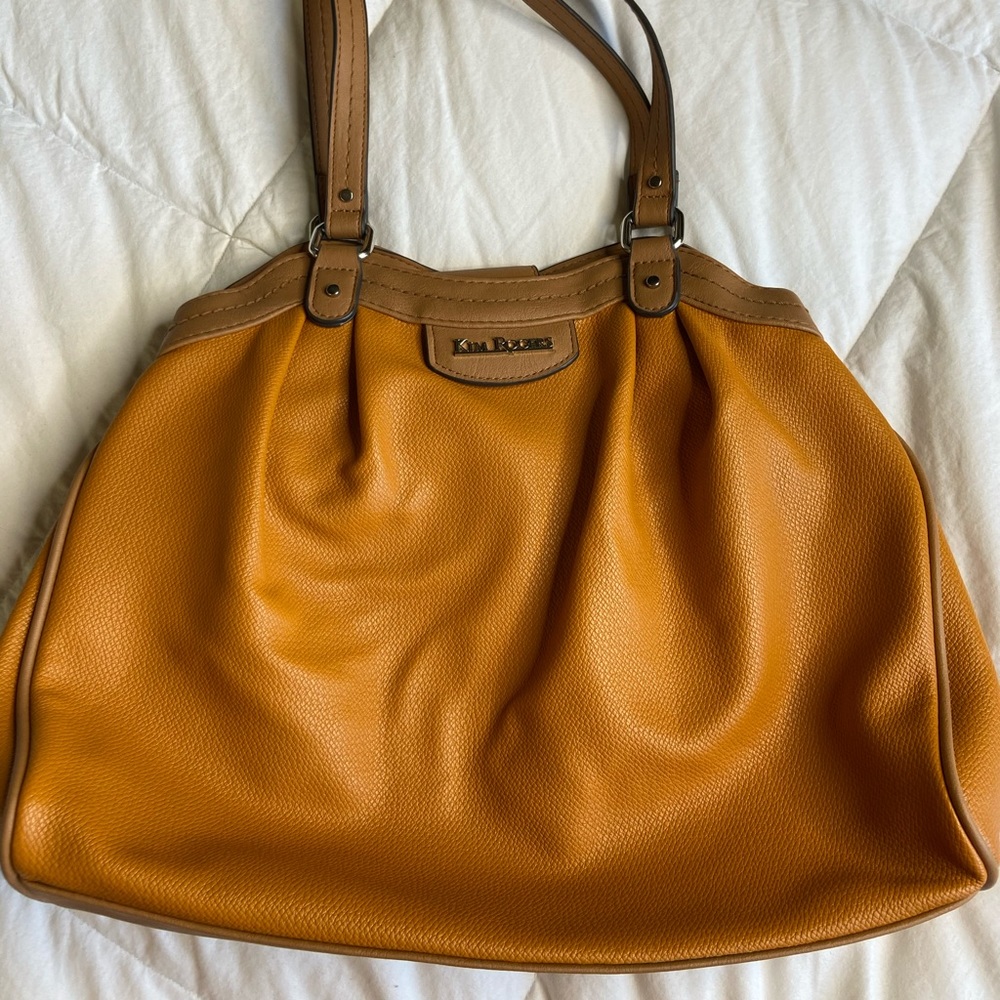 Kim Rogers Handbag Purse Brown Hobo Shoulder Multiple Pockets Button Closure New
